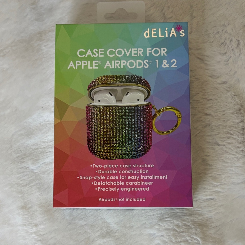 dELiA*s Rainbow Crystal AirPods Case Key Ring/Charm
